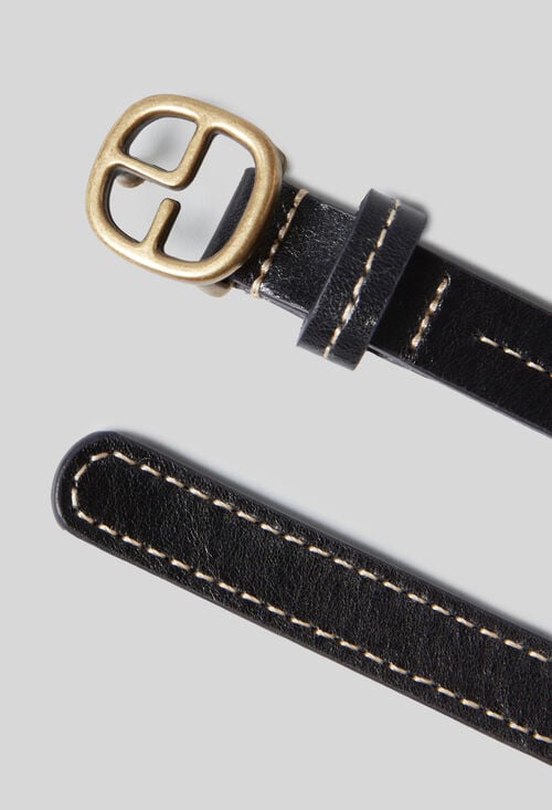 Claudie Ceinture Cuir Contrastée Pour Femme
