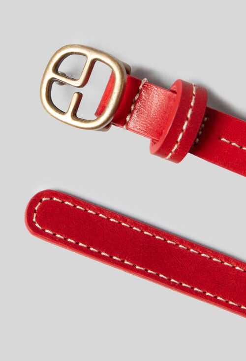 Claudie Ceinture Cuir Contrastée Pour Femme