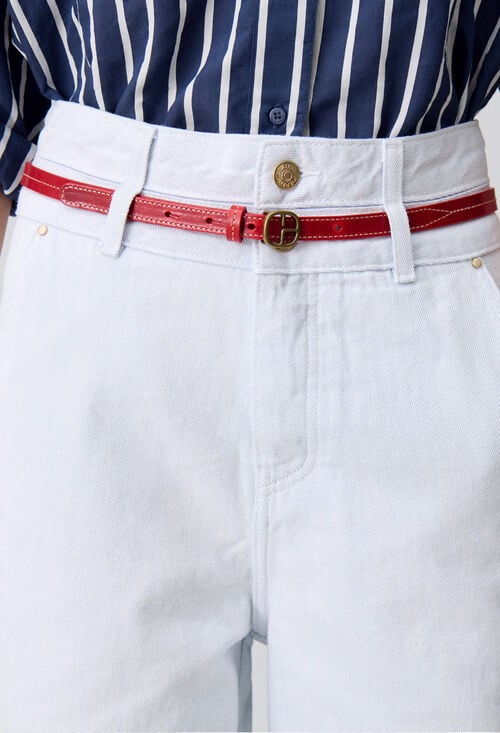 claudie Ceinture cuir contrastée pour femme