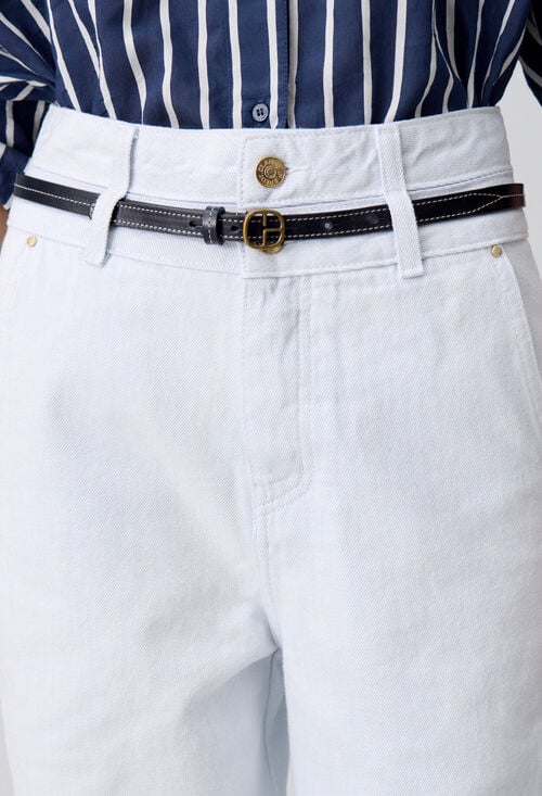 claudie Ceinture cuir contrastée pour femme