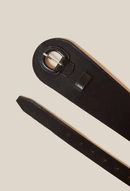 Claudie Ceinture Cuir Noir Pour Femme