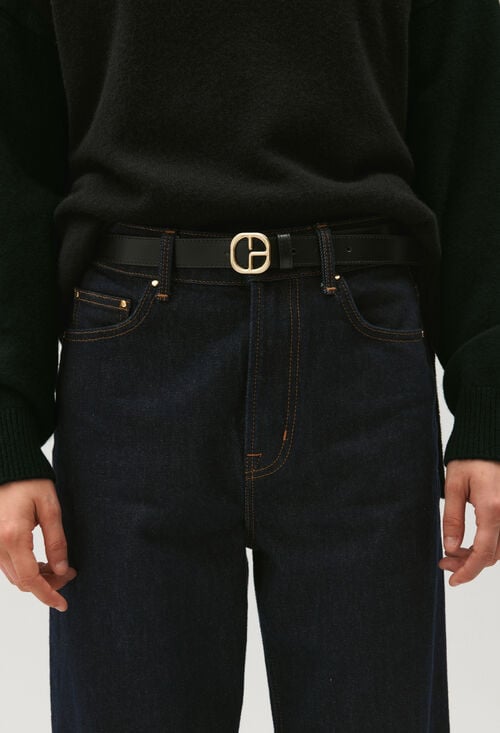claudie Ceinture cuir noir pour femme