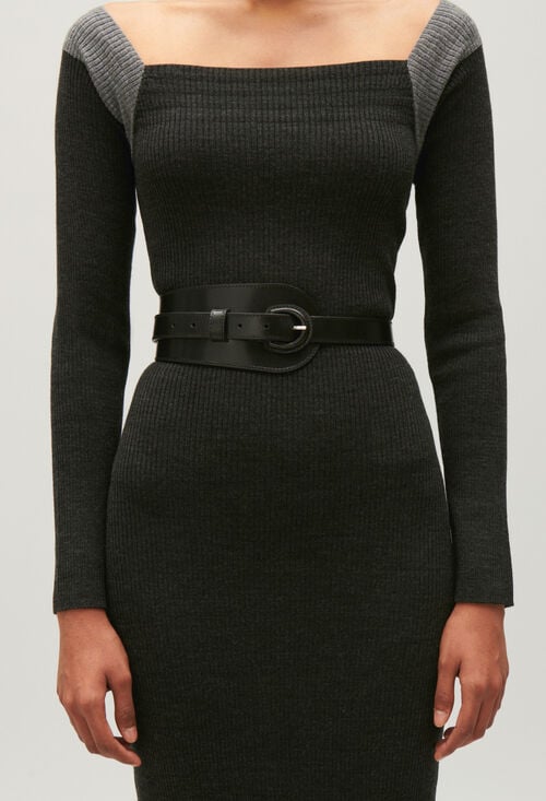 claudie Ceinture cuir noir pour femme