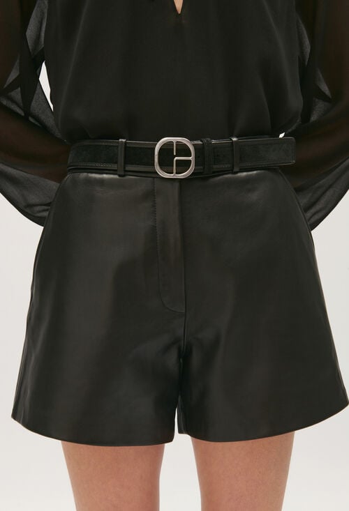 claudie Ceinture cuir suède noir pour femme