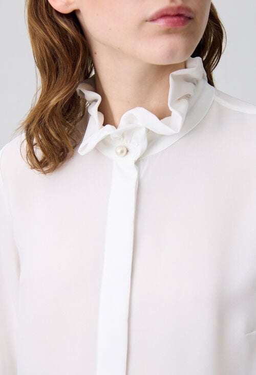 Claudie Chemise à Col Victorien écru Pour Femme