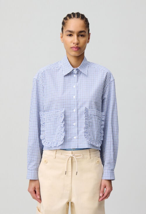 Claudie Chemise Carreaux Poches Pour Femme