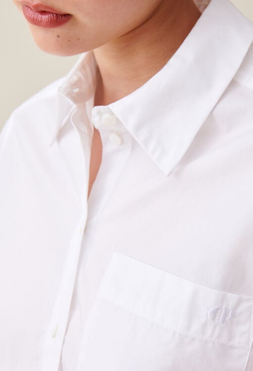 Claudie Chemise Coton Blanc Pour Femme
