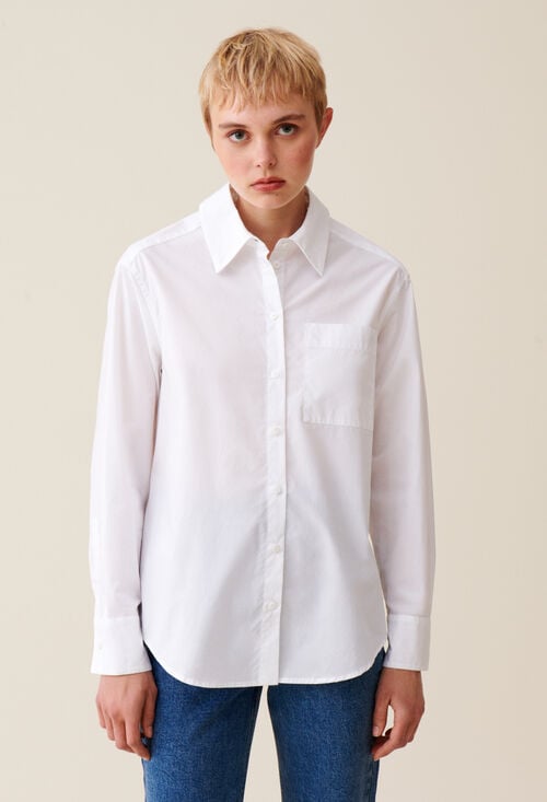 Claudie Chemise Coton Blanc Pour Femme