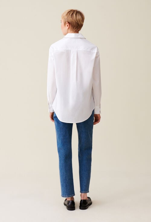 Claudie Chemise Coton Blanc Pour Femme