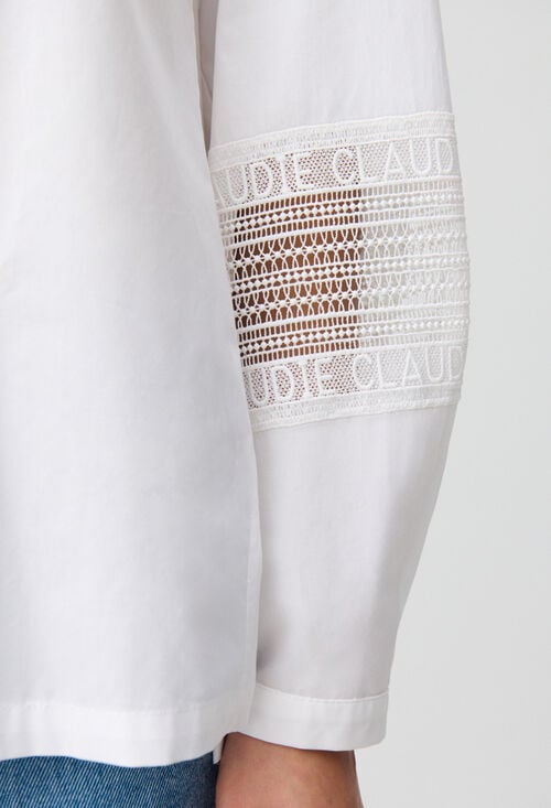 Claudie Chemise Coton Col Volanté Pour Femme