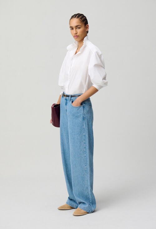 claudie Chemise coton col volanté pour femme