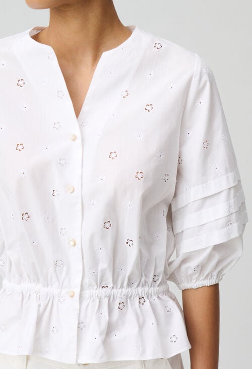 Claudie Chemise élastiquée Brodée Pour Femme