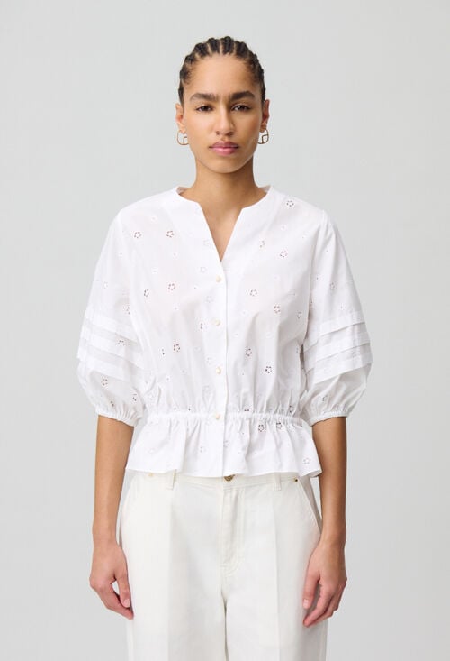 Claudie Chemise élastiquée Brodée Pour Femme