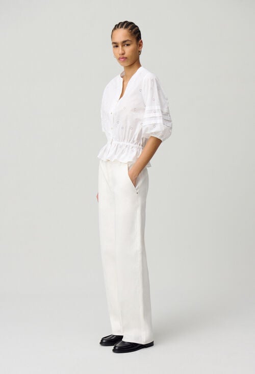 claudie Chemise élastiquée brodée pour femme