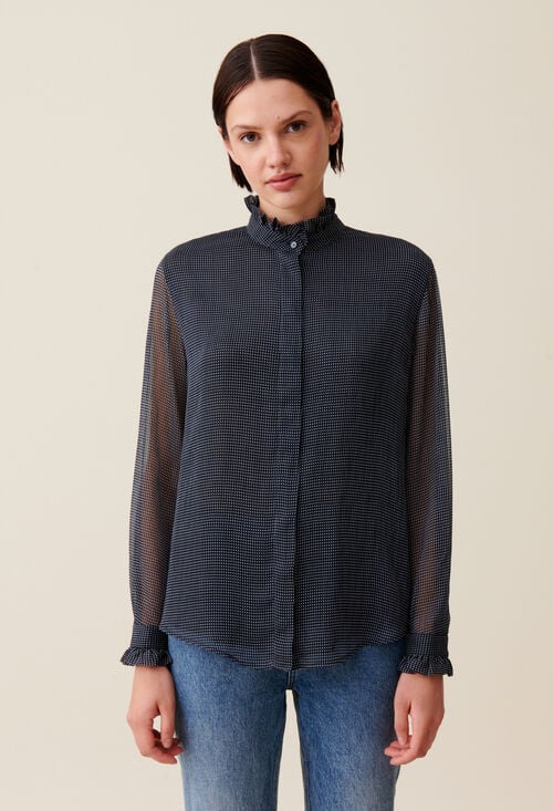 Claudie Chemise Fluide Petits Carreaux Pour Femme