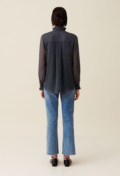 Claudie Chemise Fluide Petits Carreaux Pour Femme