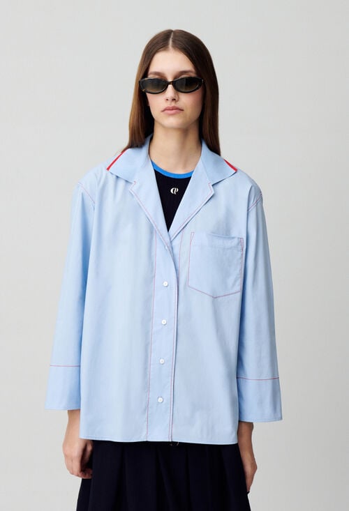 Claudie Chemise Oversize Contrastée Pour Femme