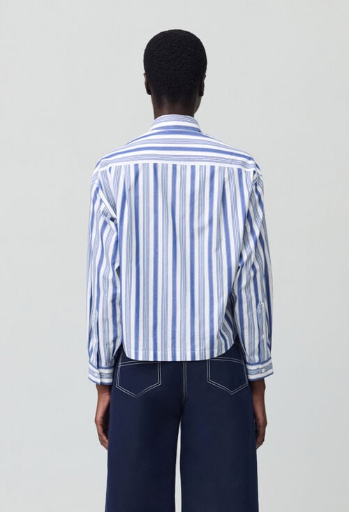 Claudie Chemise Rayures Col Noeud Pour Femme