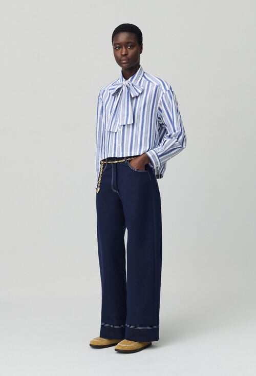 claudie Chemise rayures col noeud pour femme