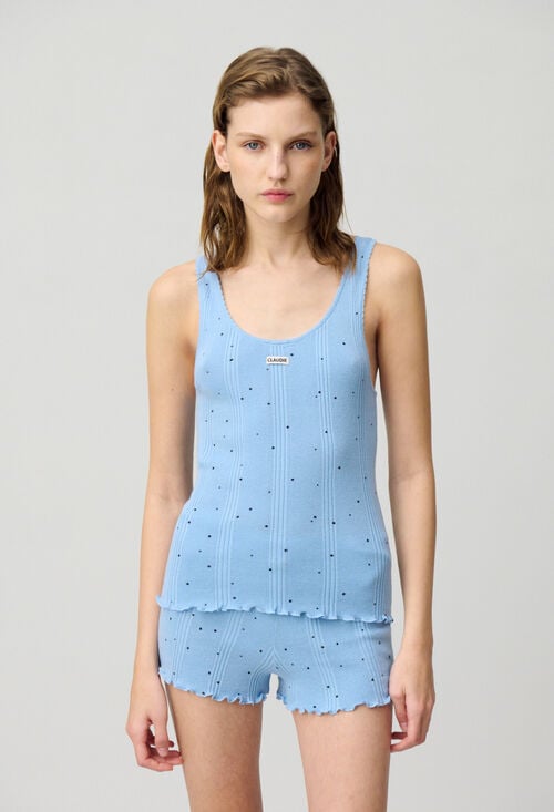 Claudie Débardeur Maille Fine Pois Pour Femme