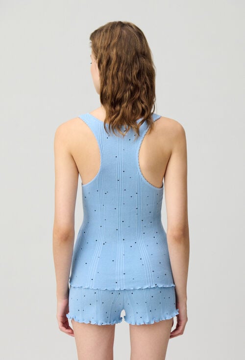 Claudie Débardeur Maille Fine Pois Pour Femme