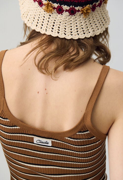 Claudie Débardeur Maille Fine Rayé Pour Femme