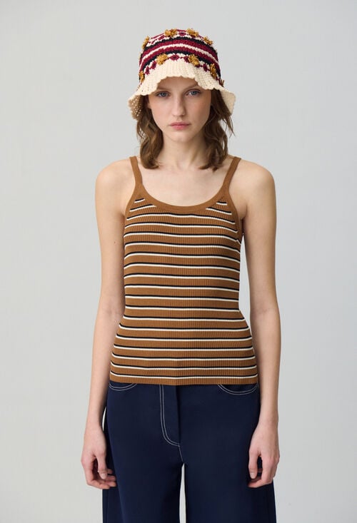 Claudie Débardeur Maille Fine Rayé Pour Femme