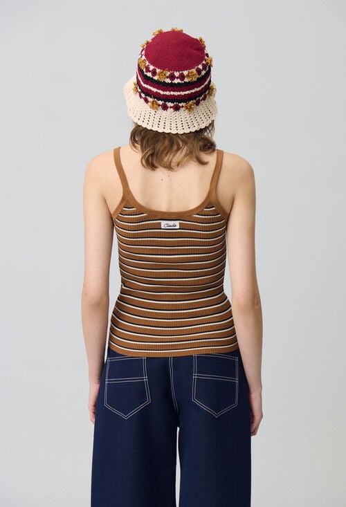 Claudie Débardeur Maille Fine Rayé Pour Femme