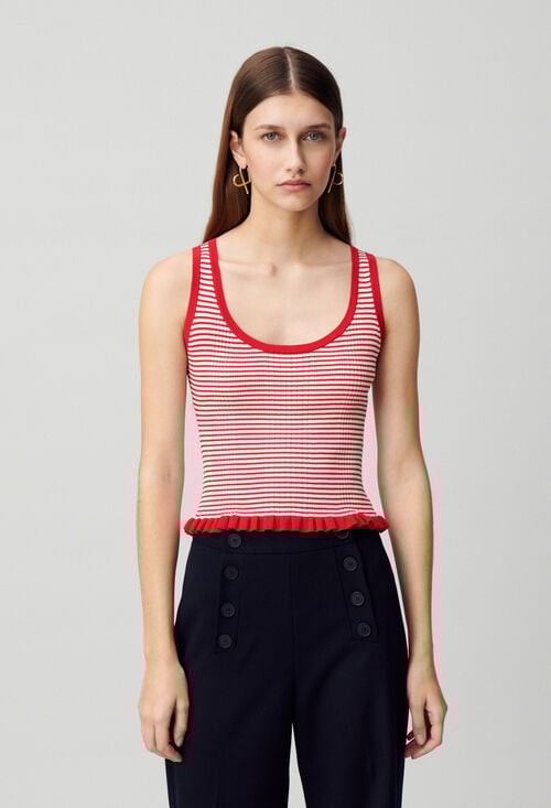 Claudie Débardeur Rayé Maille Fine Pour Femme