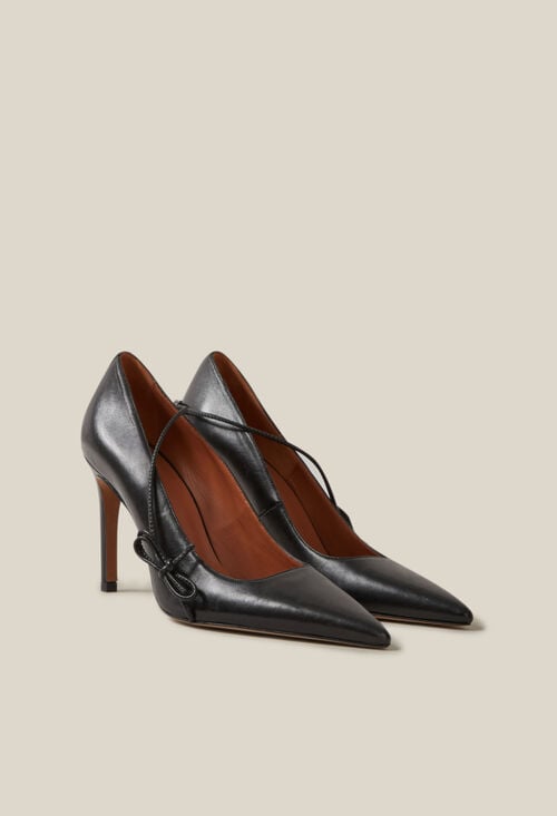 Claudie Escarpins Cuir Noir Pour Femme
