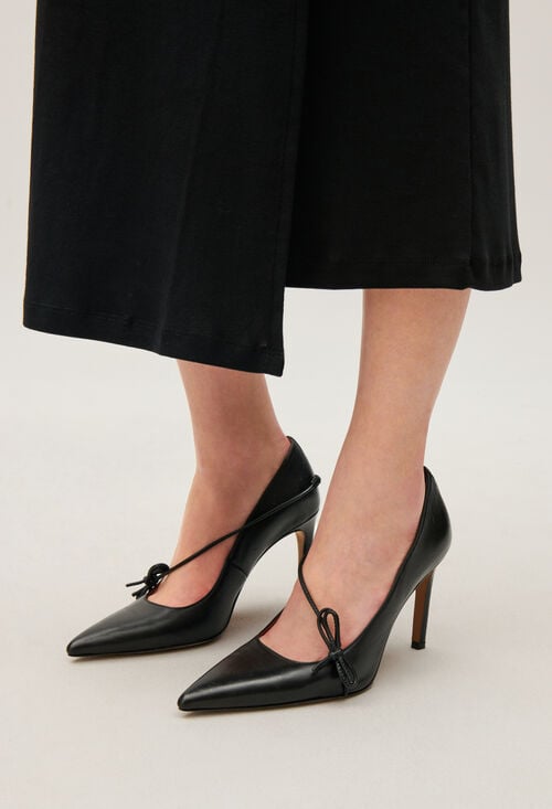 claudie Escarpins cuir noir pour femme