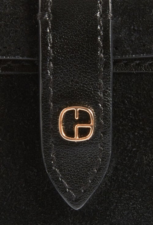 claudie Etui Airpods cuir suède noir pour femme