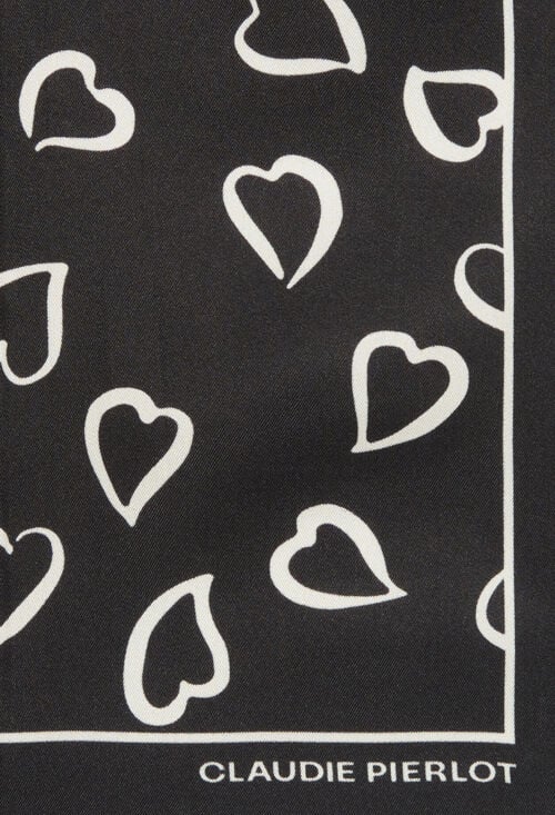 Claudie Foulard Soie Cœurs Pour Femme