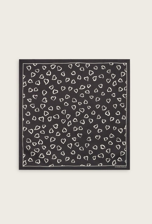 Claudie Foulard Soie Cœurs Pour Femme