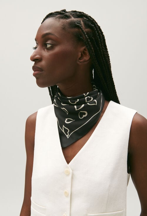 claudie Foulard soie cœurs pour femme