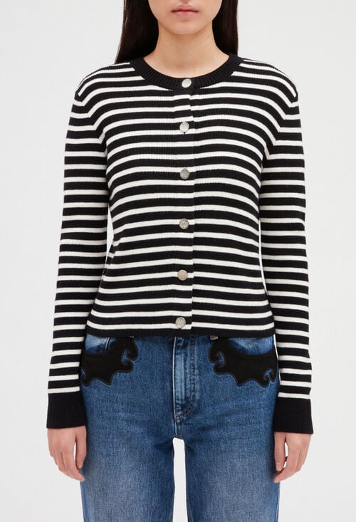 claudie Gilet rayé maille pour femme