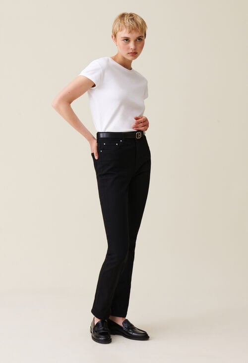 Claudie Jean Slim Noir Taille Mi-haute Pour Femme