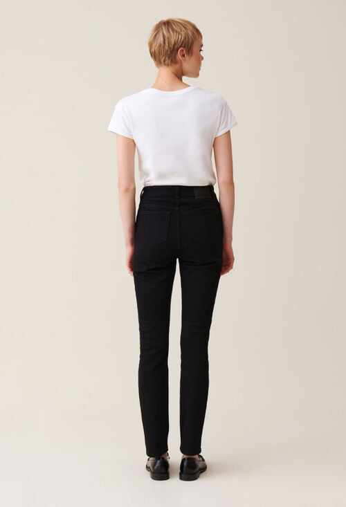 Claudie Jean Slim Noir Taille Mi-haute Pour Femme