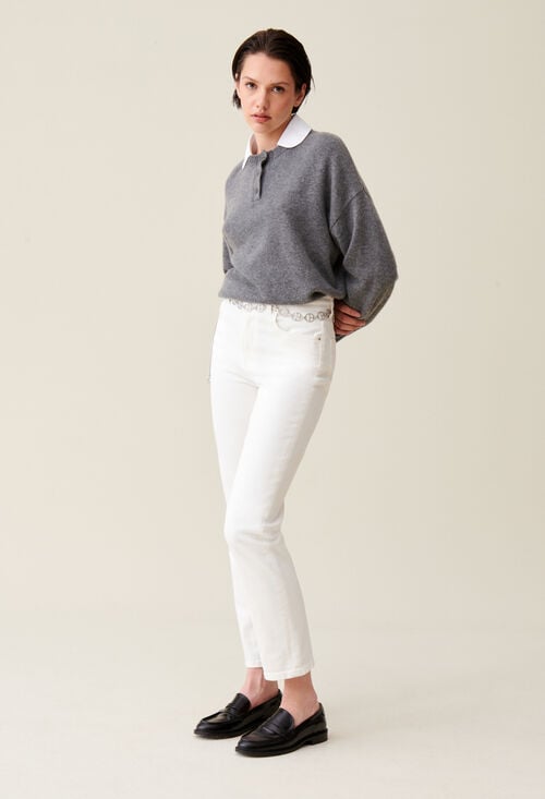 Claudie Jean Toto Slim 7/8ème écru Pour Femme