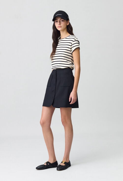 Claudie Jupe Courte Boutonnée Pour Femme