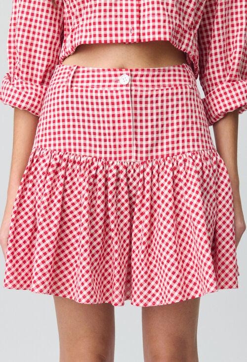 Claudie Jupe Courte Carreaux Vichy Pour Femme