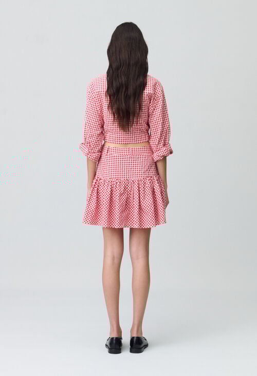 Claudie Jupe Courte Carreaux Vichy Pour Femme