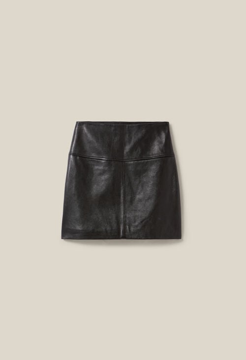 Claudie Jupe Courte Cuir Pour Femme