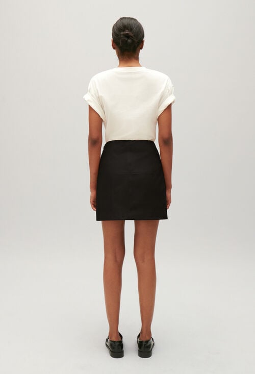 Claudie Jupe Courte Cuir Pour Femme