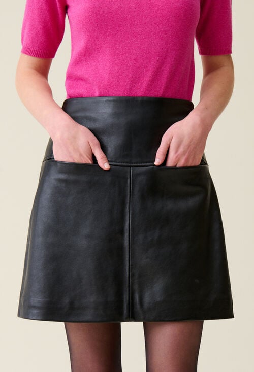 claudie Jupe courte cuir pour femme