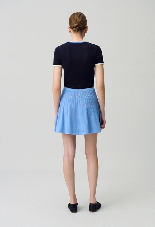 Claudie Jupe Courte Maille Fine Pour Femme