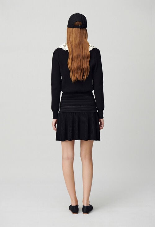 Claudie Jupe Courte Maille Fine Pour Femme