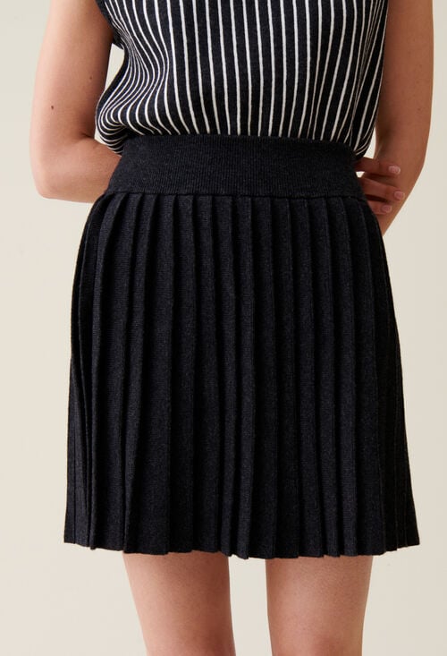 claudie Jupe courte maille gris chiné pour femme