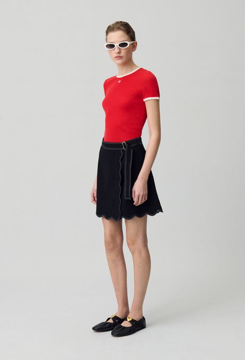 claudie Jupe courte portefeuille pour femme