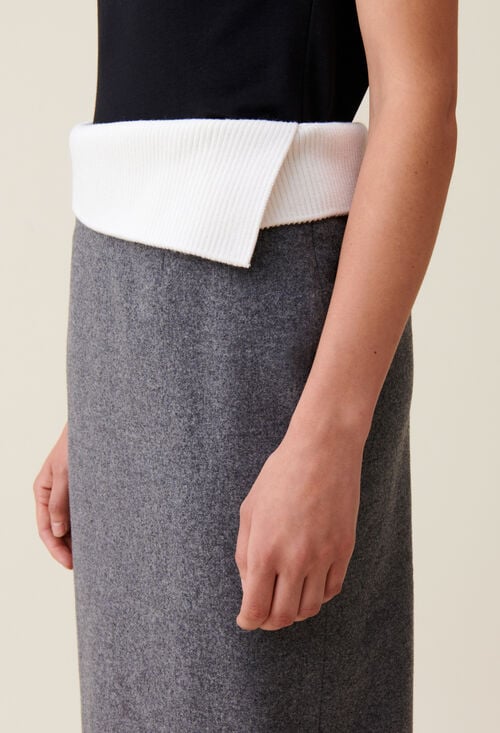 Claudie Jupe Droite Gris Pour Femme